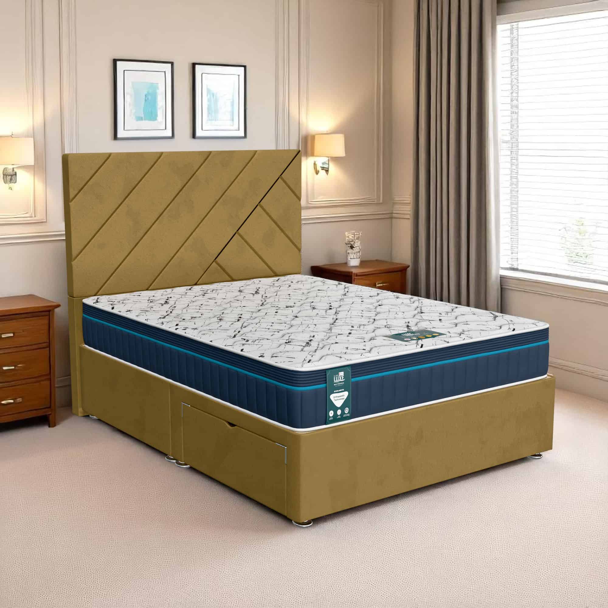 Milan Beverlay Divan - Milan Mustard, Single 90 x 190 cm