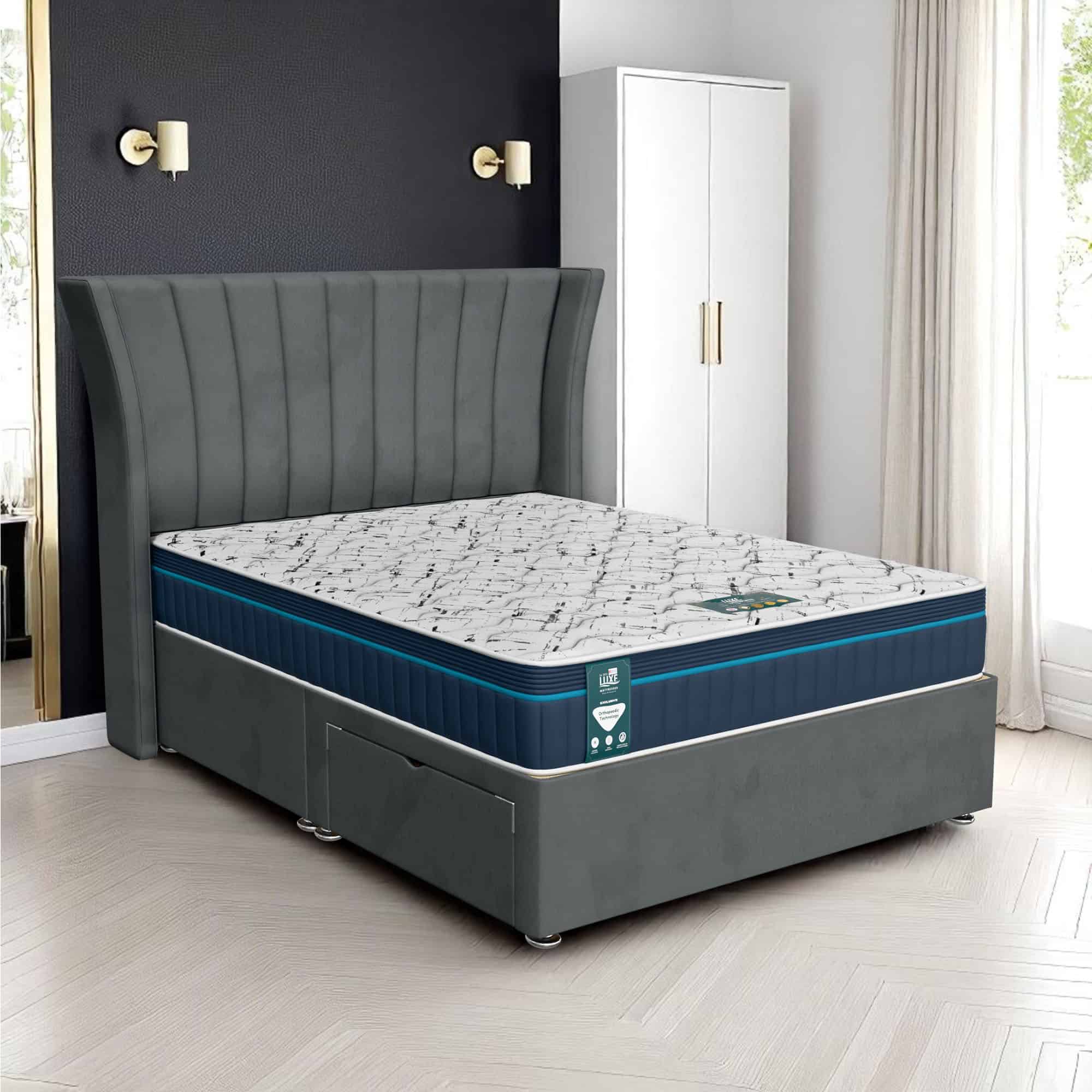 Wool Polar Super Divan - Steel Wool, King Size 150 x 200 cm