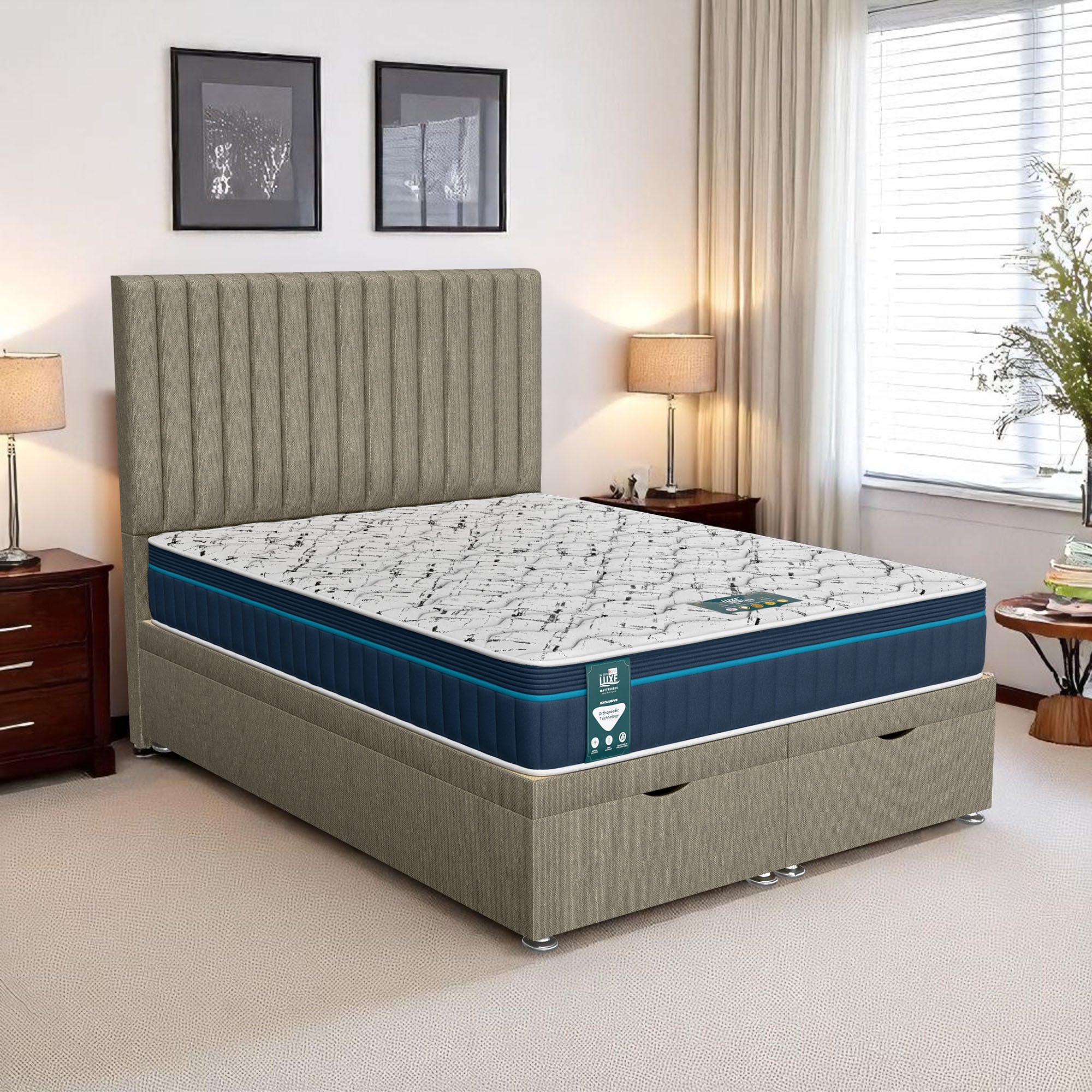 Barley Linen Wiliam Oxford Ottoman - Barley Linen, King Size 150 x 200 cm