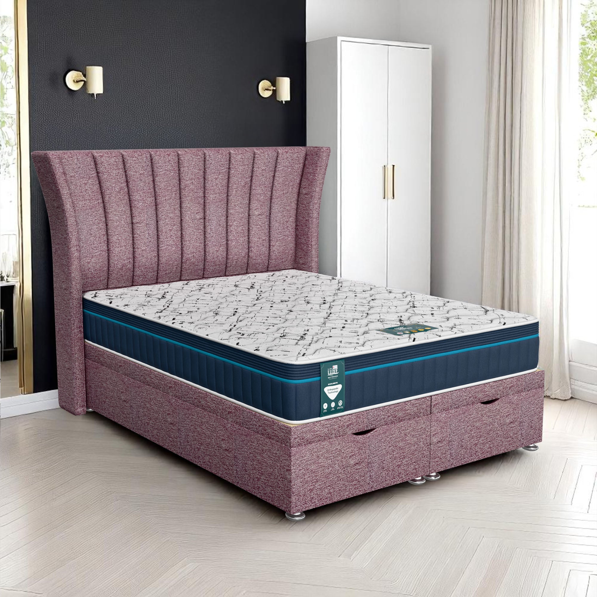 Wool Polar Super Ottoman - Lilac Wool, Queen Size 120 x 190cm (Small Double)