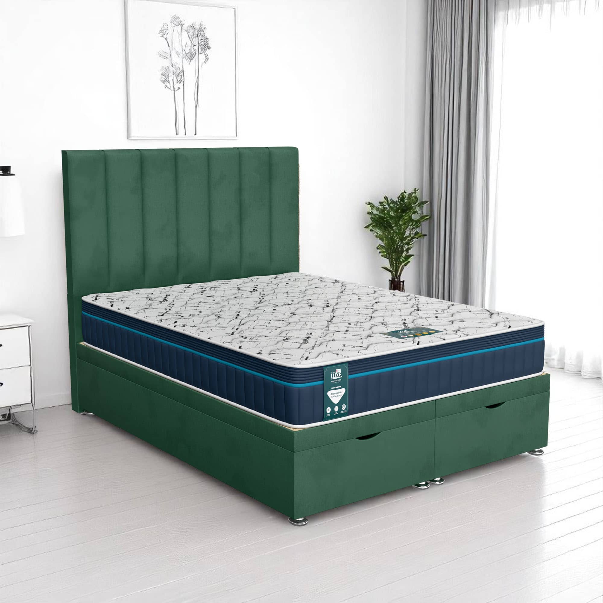 Milan Wing Back Ottoman - Milan Duck Egg, Super King 180 x 200 cm