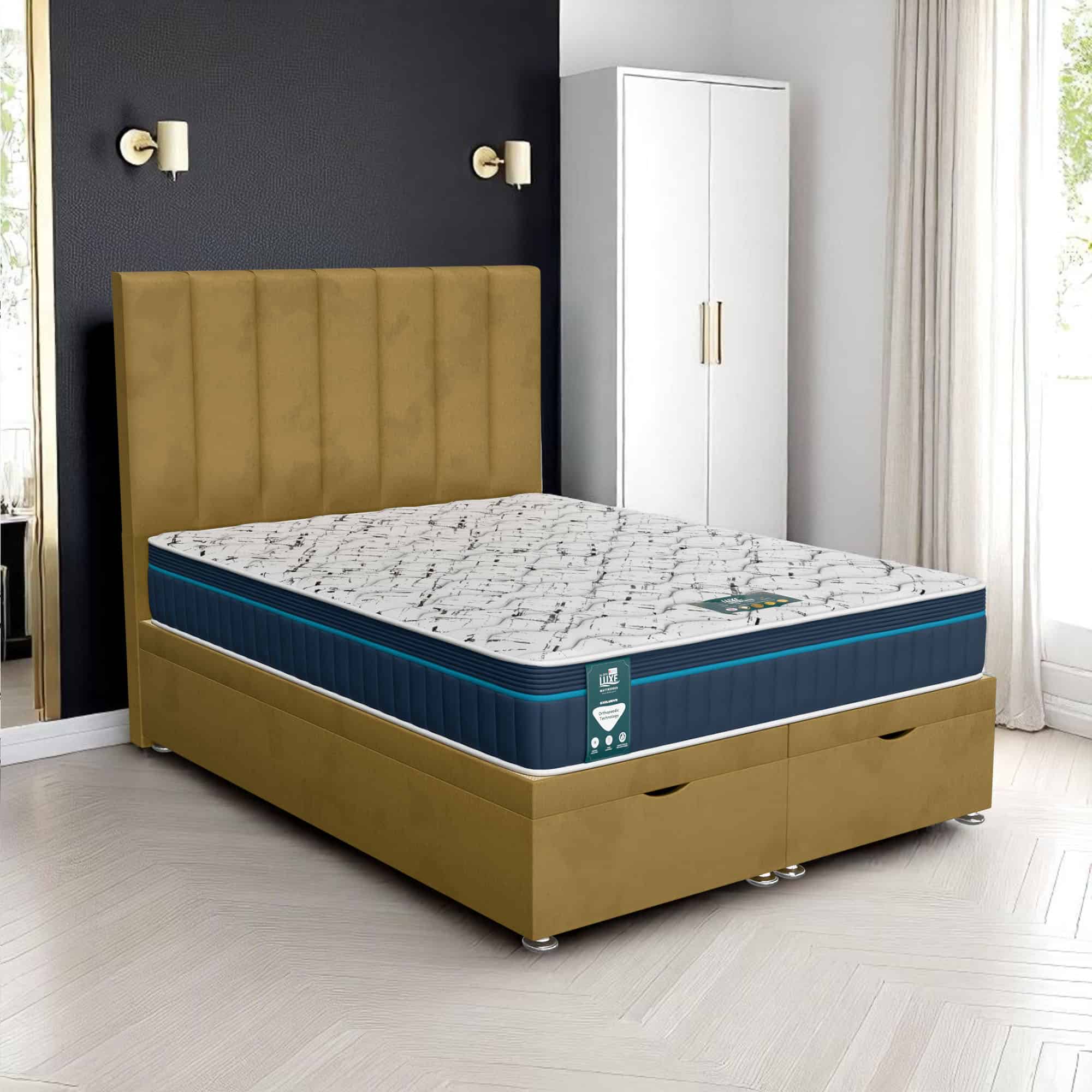 Milan Wing Back Ottoman - Milan Mustard, King Size 150 x 200 cm