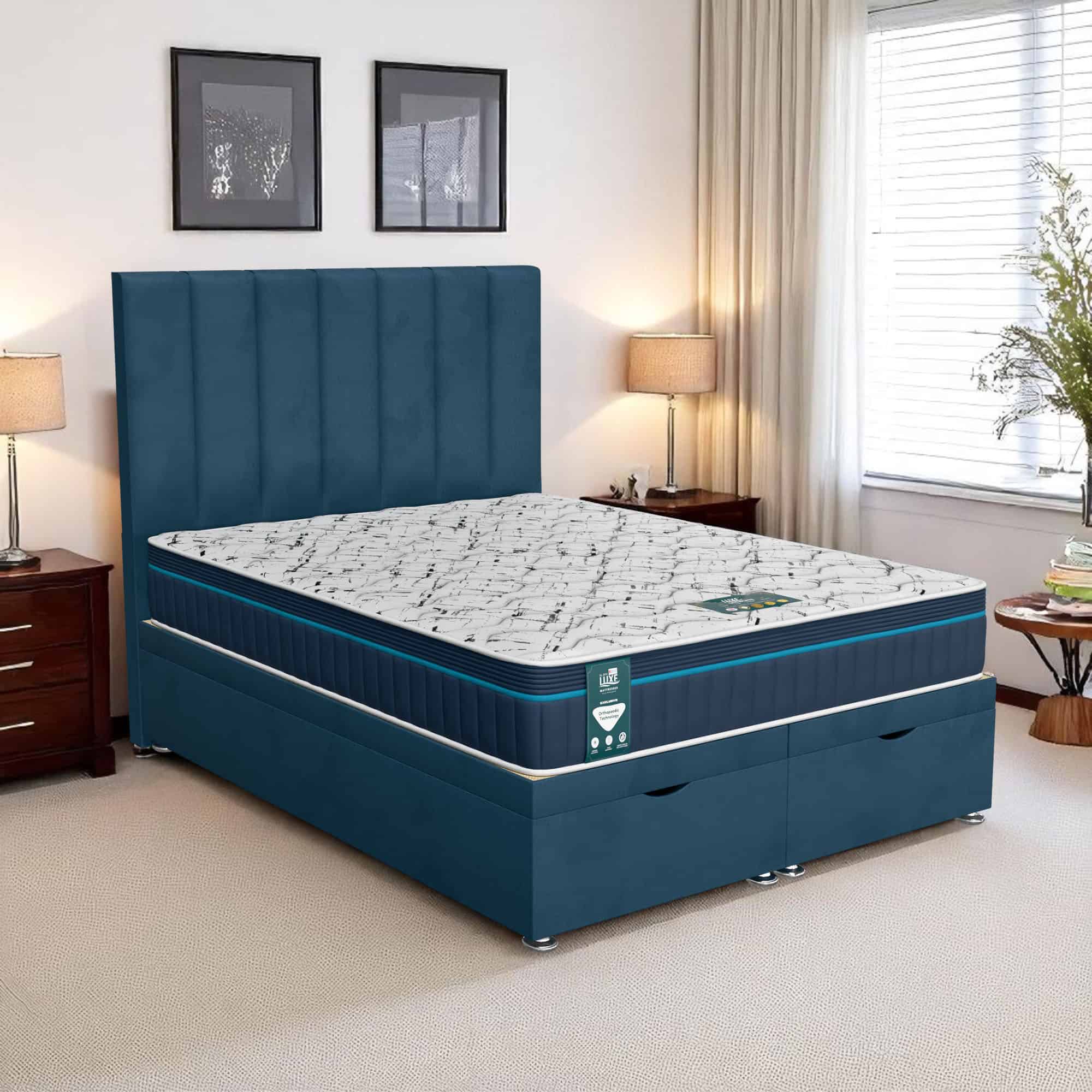 Milan Wing Back Ottoman - Milan Midnight, Single 90 x 190 cm