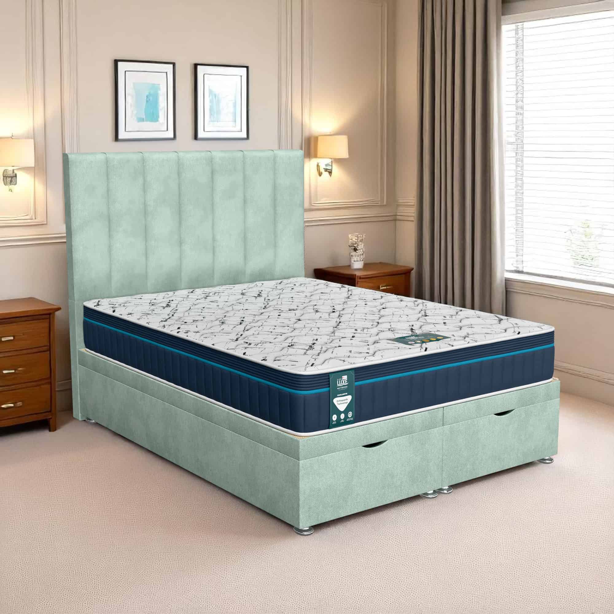 Venice Wing Back Ottoman - Venice Duck Egg, King Size 150 x 200 cm
