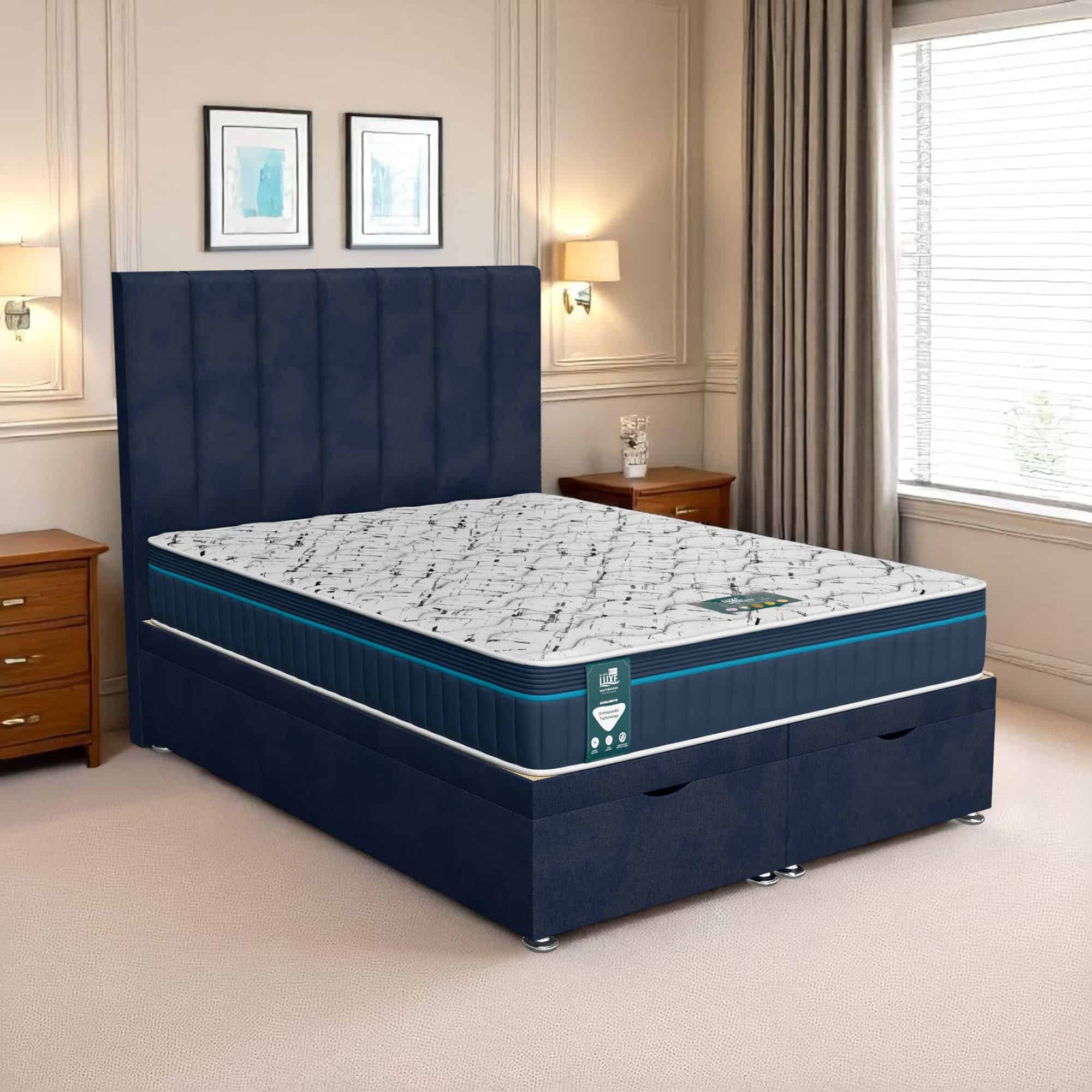 Venice Wing Back Ottoman - Venice Marine, Single 90 x 190 cm
