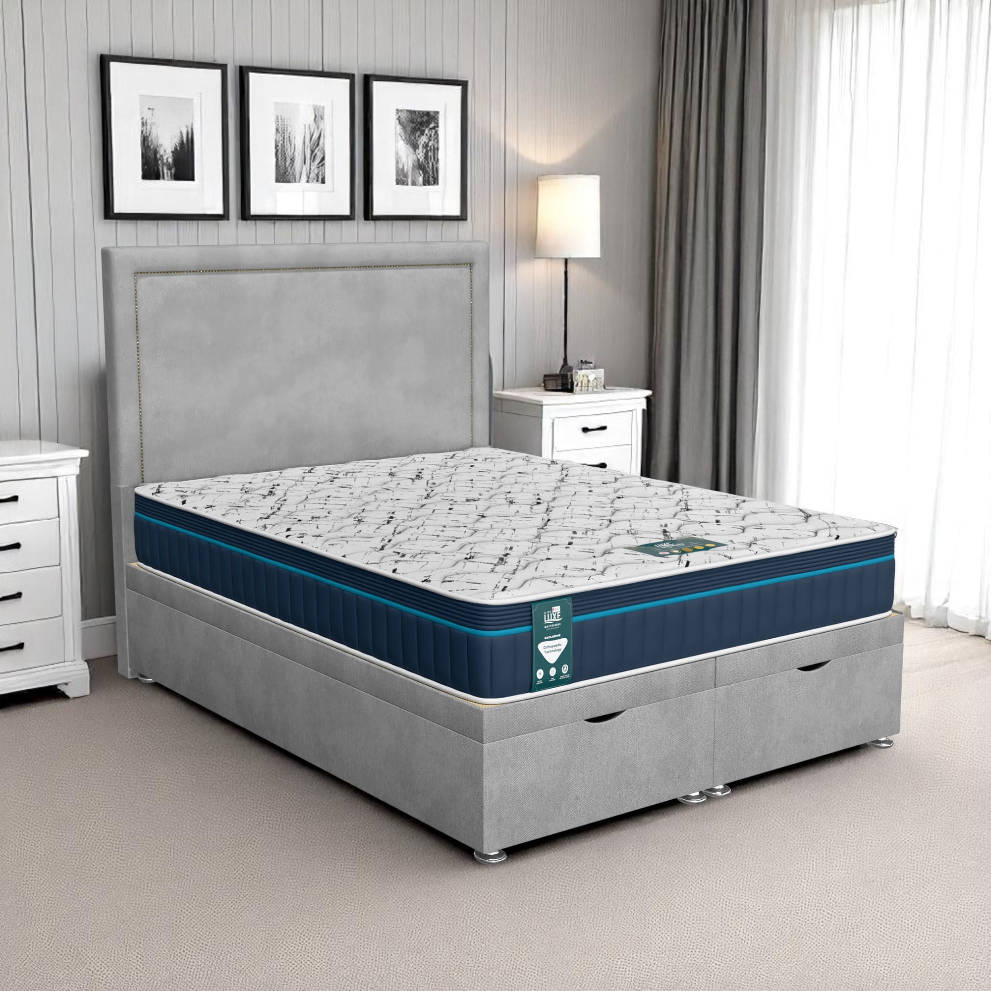 Venice Charlie Senden Ottoman-Light - Venice Silver, King Size 150 x 200 cm