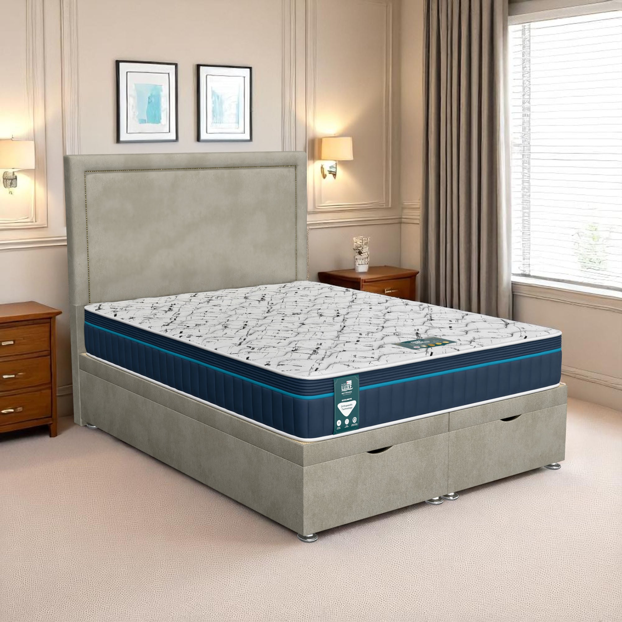 Venice Charlie Senden Ottoman-Light - Venice Taupe, King Size 150 x 200 cm